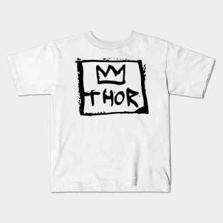 Thor Crown Doodle Black Kids T-Shirt